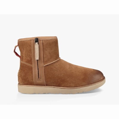 Waterproof UGG Classic Mini Zip Homem Marrom | PT-YQWDZ